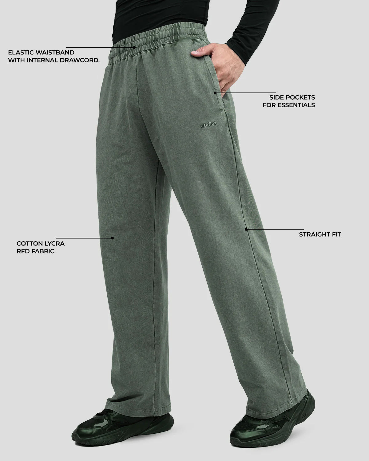 Acid Wash Straight Pant